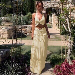 Boho Tiered Maxi Skirt & Halter Set